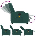vidaXL Fauteuil de massage inclinable électrique Vert foncé Tissu