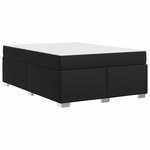 vidaXL Cadre de lit avec matelas Noir 160 x 200 cm tissu