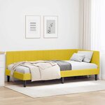 vidaXL Cadre de lit d'angle Jaune 90 cm x 190 cm tissu