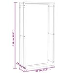 vidaXL Portant de bois de chauffage Noir mat 80x28x154 cm Acier