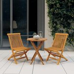 vidaXL Ensemble à manger de jardin 3 Pièces Bois de teck massif