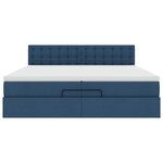 VidaXL Cadre de lit ottoman avec matelas bleu 200x200 cm tissu