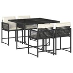 vidaXL Ensemble à manger de jardin coussins 5Pièces Noir Résine tressée