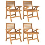 vidaXL Chaises de jardin lot de 4 58x58x87 cm bois massif d'acacia