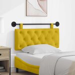 vidaXL Tête de lit suspendue Jaune Velours