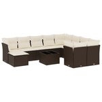 vidaXL Salon de jardin et coussins 11 Pièces marron résine tressée