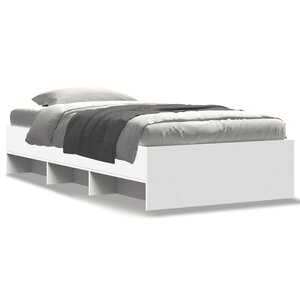 vidaXL Cadre de lit sans matelas blanc 75x190 cm bois d'ingénierie
