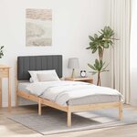vidaXL Cadre de lit avec tête de lit rembourrée Gris Naturel et Foncé