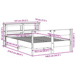 vidaXL Cadre de lit sans matelas cire marron 135x190cm bois pin massif
