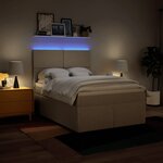 vidaXL Sommier à lattes de lit avec matelas Crème 140x190 cm Tissu