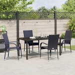 vidaXL Ensemble de Salle à Manger de Jardin 5 Pièces Noir Rattan Poly