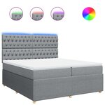 vidaXL Sommier à lattes de lit avec matelas Gris clair 200x200cm Tissu