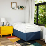 vidaXL Sommier à lattes de lit avec matelas Bleu 100x200 cm Tissu