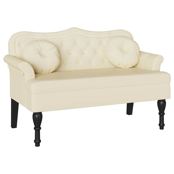vidaXL Banc Chesterfield Crème 120 5 x 65 x 75 cm Cuir synthétique