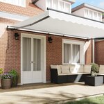 vidaXL Auvent Rétractable Blanc 500 × 350 cm Tissu et Aluminium