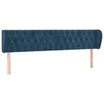 vidaXL Tête de lit avec oreilles Bleu foncé 203x23x78/88 cm Velours