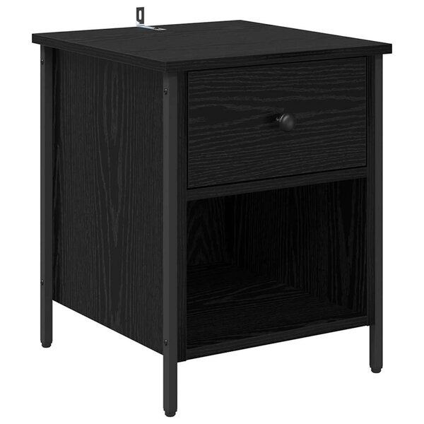 vidaXL Cabinet de chevet Chêne noir 40 x 42 x 50 cm Bois d'ingénierie