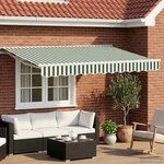 vidaXL Cadre de store manuel avec LEDs Vert et blanc 3 5 x 2 5 m