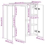 vidaXL Armoire Miroir de Salle de Bain Chêne Sonoma 80 x 14.5 x 70 cm
