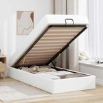 vidaXL Cadre de lit avec matelas Blanc pur 90 x 190 cm Faux cuir