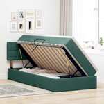 vidaXL Lit de rangement LED avec matelas Vert foncé 100 x 200 cm