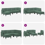 vidaXL Ensemble de meubles pour le salon 5 Pièces Vert Mer Velours