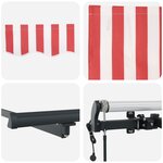 vidaXL Auvent Rétractable Automatique Rayé Rouge et Blanc 350x250 cm