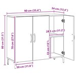 vidaXL Buffet chêne artisanal 90x34x80 cm bois d'ingénierie