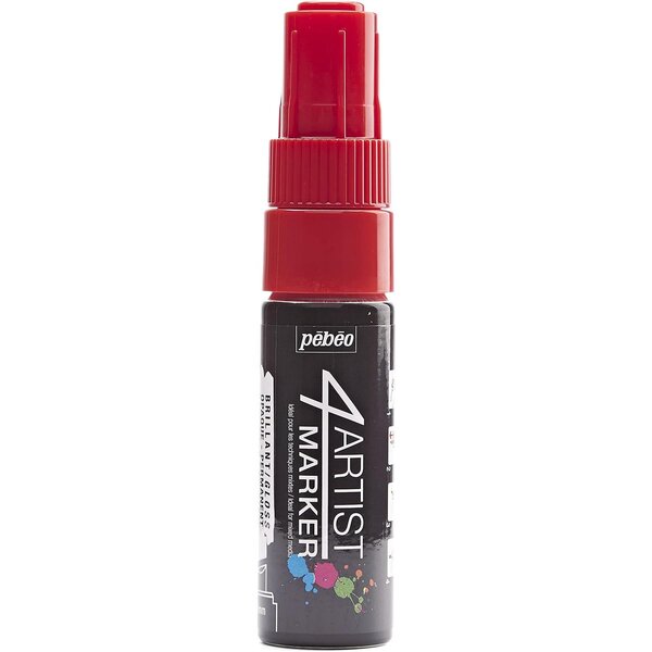 Marqueur peinture 4ARTIST pointe biseau 8 mm ROUGE PÉBÉO