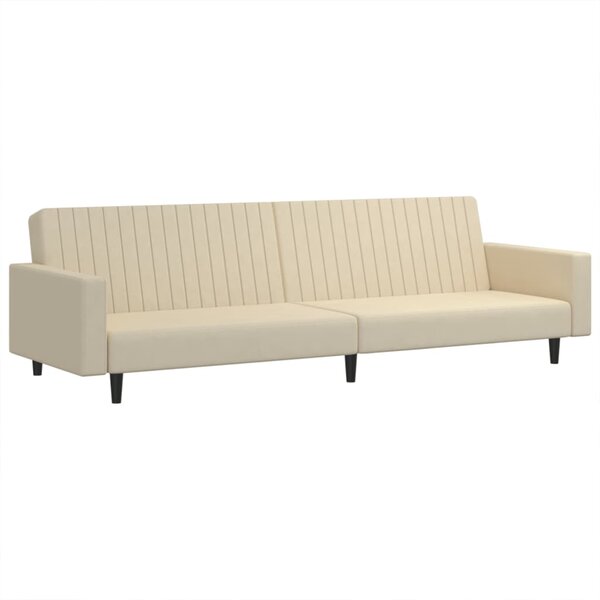 vidaXL Canapé-lit à 2 places crème velours