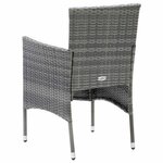 vidaXL Ensemble à manger de jardin coussins 7Pièces Résine tressée Gris