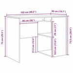 vidaXL Bureau d'angle en chêne artisanal 102x88x75 cm en bois d'ingénierie