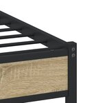 vidaXL Cadre de lit en métal sans matelas chêne sonoma 107x203 cm
