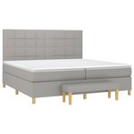 vidaXL Sommier à lattes de lit avec matelas Gris clair 200x200cm Tissu