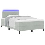 Lit Box Spring vidaXL avec Matelas Gris clair Petit Double Velours