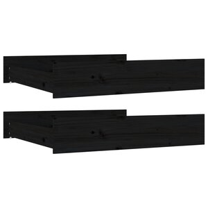 vidaXL Tiroirs de lit 2 Pièces Noir Bois de pin massif