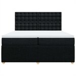 vidaXL Sommier à lattes de lit avec matelas Noir 200x200 cm Tissu