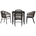 vidaXL Ensemble de salle à manger pour jardin 5 Pièces Marron