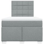 vidaXL Sommier à lattes de lit avec matelas Gris clair 120x200cm Tissu