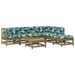 vidaXL Salon de jardin 7 Pièces avec coussins bois de pin imprégné