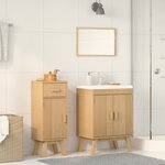 Ensemble de meubles de salle de bain 2 pièces en pin massif vidaXL