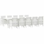 vidaXL Ensemble de salle à manger pour jardin 11 Pièces Blanc