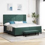 vidaXL Lit à ressorts avec matelas Vert foncé 200 x 200 cm Velours