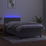 vidaXL Sommier à lattes de lit avec matelas et LED Gris clair 90x190cm