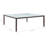 vidaXL Table à manger de jardin Marron 200x200x74 cm Résine tressée