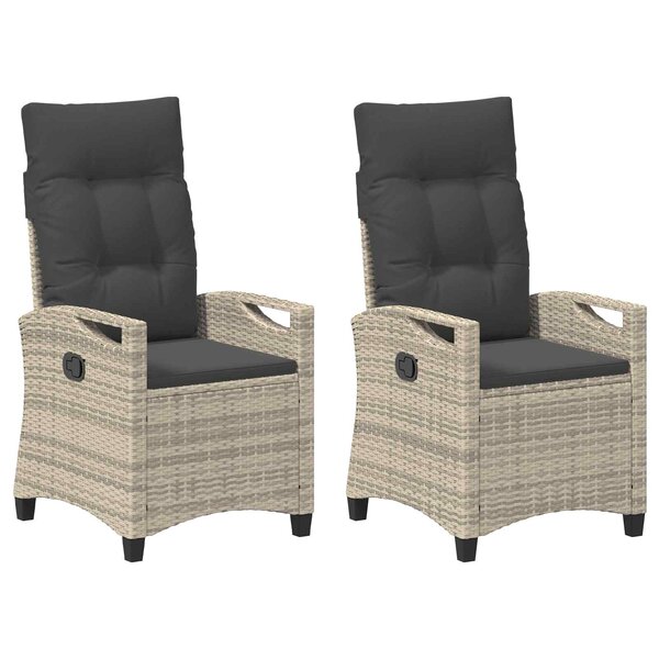 vidaXL Chaise de jardin 2 Pièces Gris clair et gris foncé