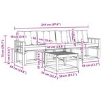 vidaXL Ensemble de canapés d'extérieur 5 pc Blanc et noir