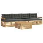 vidaXL Ensemble de canapés d'extérieur 5 pc Blanc et anthracite