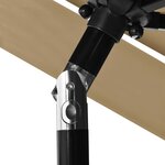 vidaXL Parasol de jardin à 3 niveaux avec mât en aluminium taupe 2 5 m