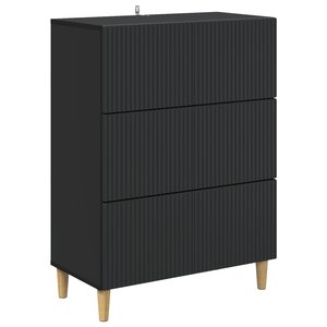 vidaXL Armoire à tiroirs 66 x 34 5 x 90 cm Bois d'ingénierie Noir
